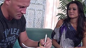 Brunette Cece Stone in her lingerie raw stroking