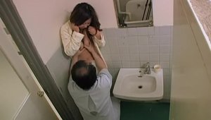 Lustful amateur voyeur finds dick to fuck in the toilet