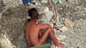 Amateur sucking cock at the beach