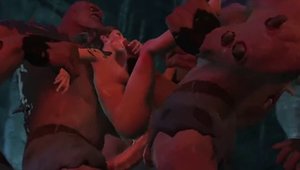 Large boobs busty female voyeur gangbang outdoors