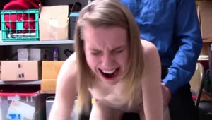 Raw hard pounding accompanied by petite blonde babe