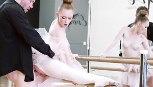 Ginger Patch - Shaved teen chick Athena Rayne handjob